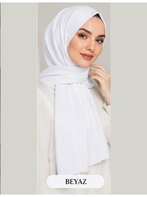 Nergis Lerrascarf Şal Bambu Kraş Özel Dikişli Uzun Mevsimlik