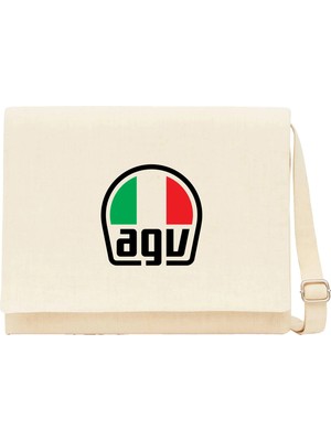 Zepplin Giyim Agv Logo Krem Kanvas Postacı Çantası
