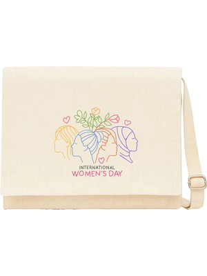 Zepplin Giyim International Women's Day Krem Kanvas Postacı Çantası