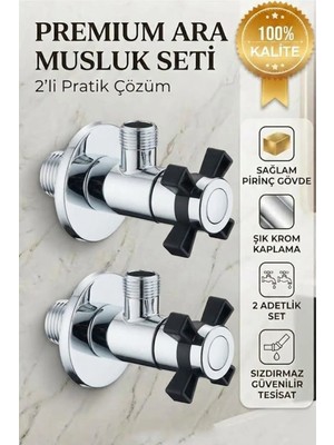 Banyonatural 1. Kalite Paslanmaz Pirinç Heliko Krom Ara Musluk - Taharet Musluğu- 2 Adet