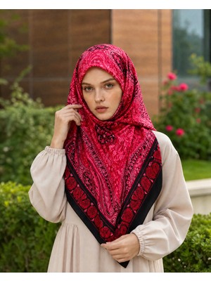 Blueberry Premium Bursa Ipeği Desenli Eşarp