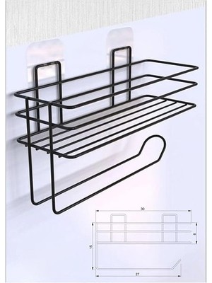 SBN - Store Home Yapışkanlı Metal Raf – Kağıt Havlu Askılı Duvar Tipi Baharatlık ve Şampuanlık, Banyo ve Mutfak Için Uygun, Delmeden Yapıştırmalı Metal Askılı Org
