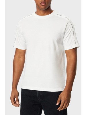 Calvin Klein Logolu % 100 Pamuk Bisiklet Yaka T Shirt LV04RH201GYAF Erkek T Shirt LV04RH201G Yaf
