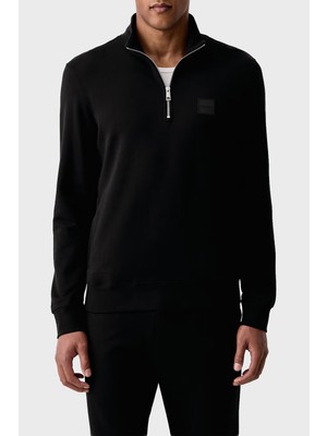 Calvin Klein Logolu Pamuklu Yarım Fermuarlı Dik Yaka Sweat LV04LH229GUB1 Erkek Sweat LV04LH229G Ub1