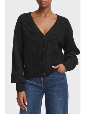 Guess Ls Vn Faith Cardi Pamuklu V Yaka Düğmeli Kazak W6BR28Z1410 Kadın Kazak W6BR28 Z1410 Jblk