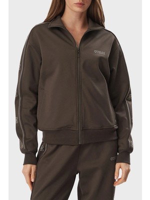 Guess Octavia Regular Fit Dik Yaka Fermuarlı Logolu Sweat V5BQ15KCX22 Kadın Sweat V5BQ15 KCX22 G1EA