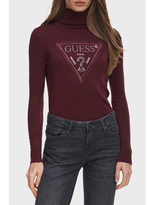 Guess Ls Tn Hallie Triangle Logolu Regular Fit Balıkçı Yaka Kazak W6BR54Z1455 Kadın Kazak W6BR54 Z1455 G596