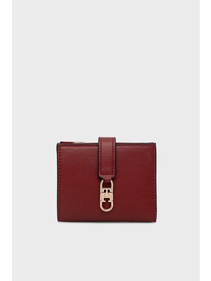 Tommy Hilfiger Logolu Çıtçıtlı ve Fermuarlı Cüzdan Kadın Cüzdan AW0AW18934 Xlı