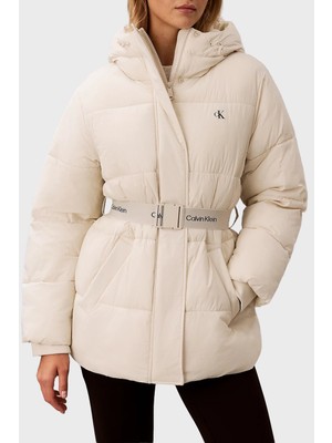 Calvin Klein Regular Fit Kapüşonlu Kemer Detaylı Mont LV047D507G67U Kadın Mont LV047D507G 67U