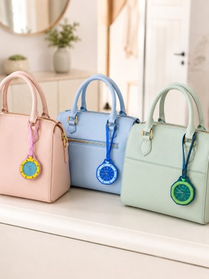 Çanta ve Anahtarlık Için Askılı Analog Taşınabilir Charm Saat Mavi