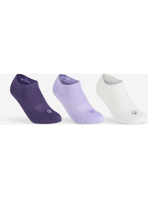 Decathlon Spor Çorabı - Kısa Konçlu - 3 Çift - Gri/mor/mavi/beyaz - RS160