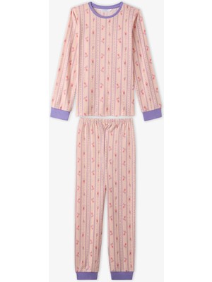 Penti Kız Çocuk Açık Pembe Carrot Chase Uzun Kollu Pijama Takımı