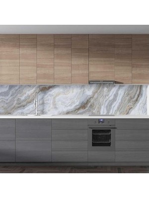 SBN - Store Prime Mutfak Tezgah Arası Folyo Kaplama Folyosu Grey And 60X100 cm