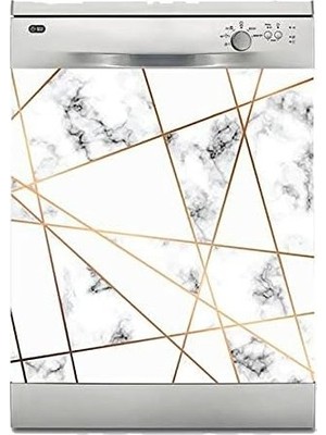 SBN - Store Prime Bulaşık Makinesi Kaplama Beyaz Eşya Kaplama Geometrik Mermer