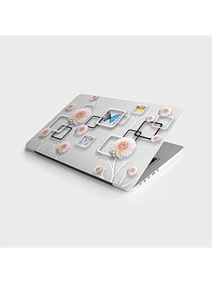 SBN - Store Prime Laptop Bilgisayar Notebook Pc Kaplama Etiketi Kare Kelebek Çiçek