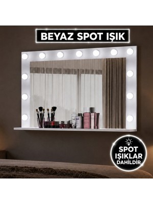 Rani EF110 Hollywood Işıklı Ayna Kulis Makyaj Aynası Spot Işıklar Dahil Ayna Beyaz