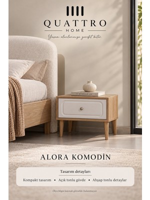 Quattro Home Alora Tek Çekmeceli Komodin-52 × 42 × 53 cm