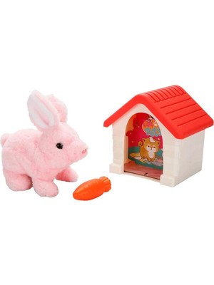 Marsilyan 1004250 Sun-Rst-Pff-Peluş Sevimli Tavşan Hareketli Sesli Kulubeli