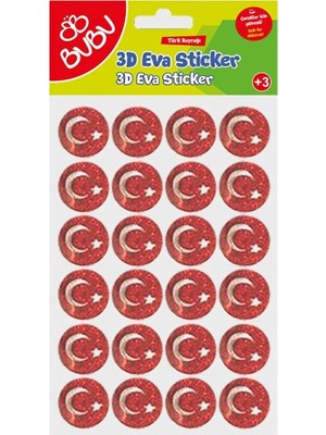 Marsilyan Bu-Bu Simli Eva Sticker Ay ve Yıldız 24'lü Sticker