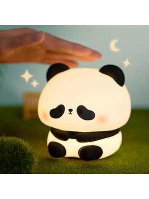 Beruflic Masum Oturan Panda Tasarımlı Gece Lambası - Dokunmatik - Şarjlı