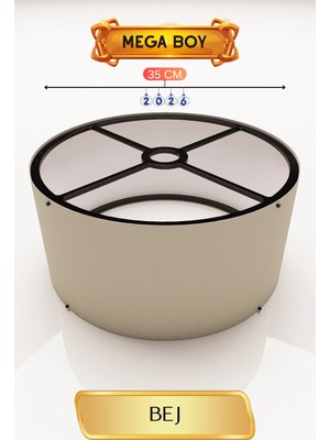 Aslanoğlu Store Şık Bej Lambader Başlığı 35 cm Modern Tasarım