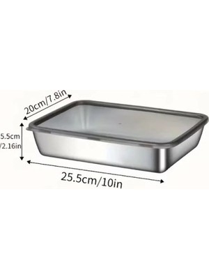 Aslanoğlu Store Paslanmaz Çelik Fırın ve Saklama Kabı 25X20X5 cm