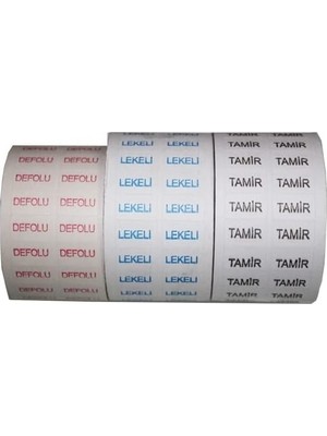 SBN - Store Prime Iskur Tamir Lekeli Defolu Yapışkanlı Kontrol Etiketi 3 Lü Set