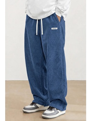 Genius Store Genıus Erkek Pantolon Fitilli Kadife Bol Paça Oversize Pantolon