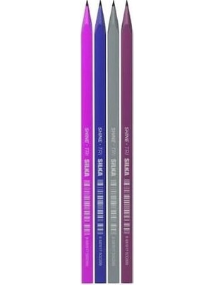 SBN - Store Prime Kurşun Kalem 4 Renk Üçgen Metalik 1 Paket Shina Üçgen Metalik Kurşun Kalem