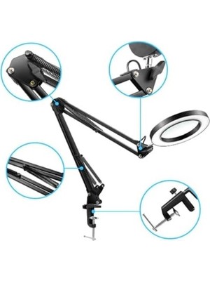 SBN - Store Prime Büyüteçli 2in1 Standlı Klinik, Dövme ve El Sanatları Için Yuvarlak Işık 6.3 Inç (16CM) Stüdyo Işık ve Kamera Youtuber Twich Kick Halka Yayıncı I