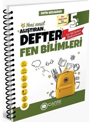 Çanta Yayınları 5. Sınıf Fen Bilimleri Okula Yardımcı Alıştıran Defter Çanta Yayı