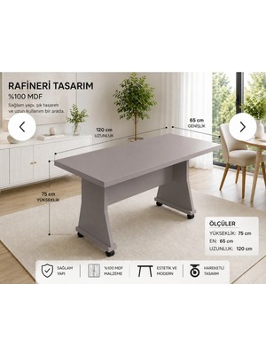 Rafineri Tasarım Stone Çok Amaçlı Masa Yemek Masası Mutfak Masası