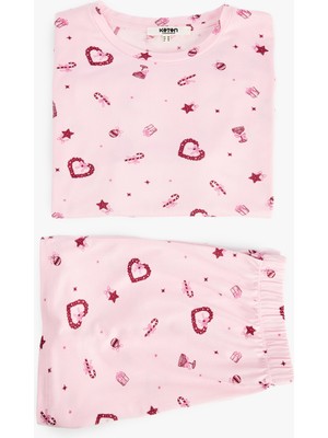 Koton Kalp Desenli Rahat Kalıp Kısa Kollu Bisiklet Yaka Şortlu Pijama Takımı