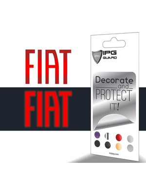 Fiat Ön Izgara Için Ipg Reflektif Yazı Sticker Set, Dekoratif Gece Işıkta Parlayan Sticker (1 Adet)