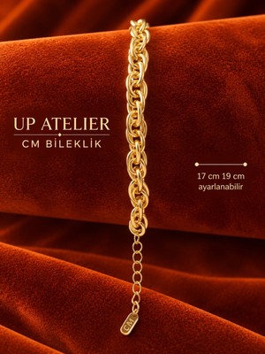 CM Jewelry 14K Altın Renginde Luxury  Çelik Bileklikler