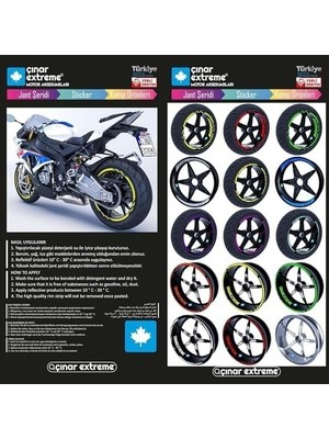 SBN - Store Prime Reflektif Kırmızı Moto Gp Iç Dış Jant Şeridi Takım
