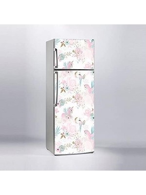 SBN - Store Prime Buzdolabı Kaplama Dolap Kaplama Etiketi Pembe At ve Kuş