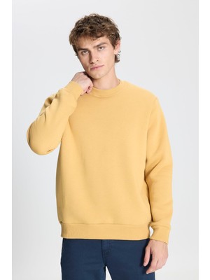Die Grup Ac&co/altınyıldız Classics Standart Fit Normal Kesim Içi Polarlı Bisiklet Yaka Sweatshirt, Renk Hardal, Beden M