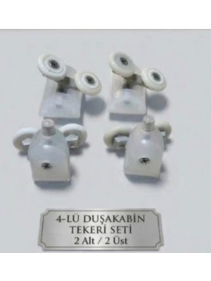 Duşakabin Tekerleği (Bilyalı Tekerlek) Şeffaf 4 Lü Takım