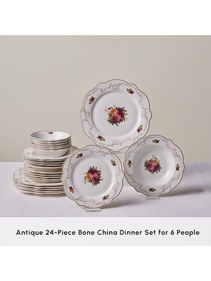 SBN - Store Prime Antıque 24 Parça 6 Kişilik Porselen Yemek Takımı