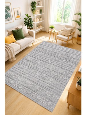 Saklı Home Iskandinav Modern Tasarım Sisal Bukle Özel Ölçü Salon Oturma Odası Koridor Halısı Gri
