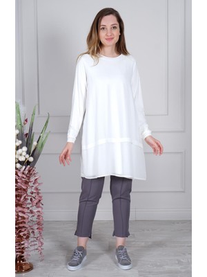 Ghisa Büyük Beden İç Tunik GSBASİC4761B Ekru