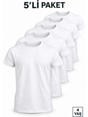 Sanal Bayim Sublimasyon Polyester Tişört 4 Yaş 5li Paket