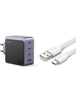 SBN - Store Prime Nexode Air Şarj Seti: 100W 4-Port Adaptör ve 2m Beyaz Usb-C Kablo