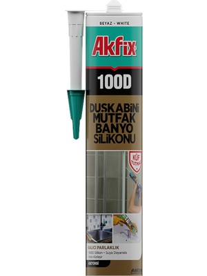 100D Duşkabini, Mutfak ve Banyo Silikonu, ŞEFFAF,%100 Silikon, Hızlı Kuruyan, Küf Tutmaz, Su Geçirmez,sararma Yapmaz
