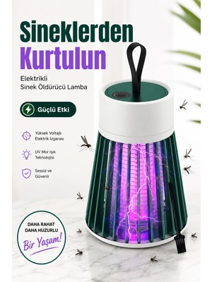 Burada Bulabilirsin Taşınabilir Mor Işıklı Sineksavar Lamba Koruyucu Gövdeli Pratik Kullanım Cihazı
