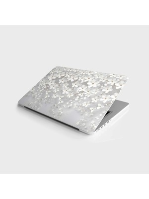 SBN - Store Prime Laptop Bilgisayar Notebook Pc Kaplama Etiketi 3D Beyaz Yapraklar