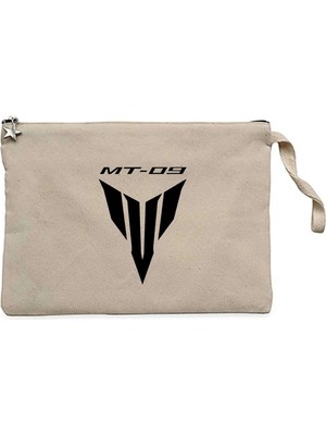 Z zepplin Yamaha mt 09 Logo Krem Clutch Astarlı Cüzdan / El Çantası