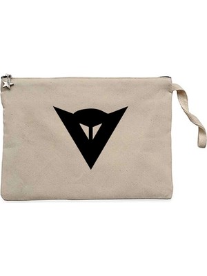 Z zepplin Dainese Black Logo Krem Clutch Astarlı Cüzdan / El Çantası