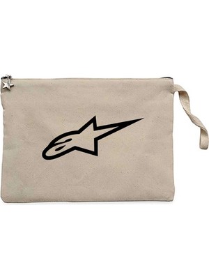 Z zepplin Alpinestars Black Logo Krem Clutch Astarlı Cüzdan / El Çantası